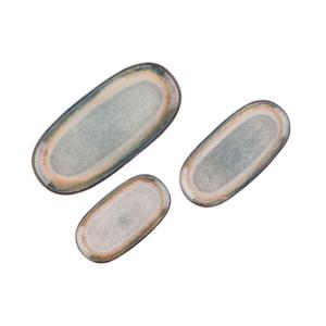 Lot de 3 plateaux & plats à four en grès gris D