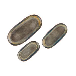 Lot de 3 plateaux & plats à four en grès marron D