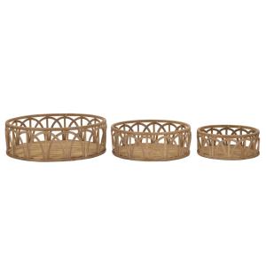 Lot de 3 poches en rotin marron Ø 50x16-40x14-30x12  cm