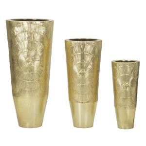 Lot de 3 porte-vases en métal doré Ø 50,8x114,9-40x92,7-29,…