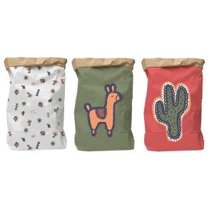 Lot de 3 sacs de rangement déco en papier kraft