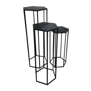 Lot  de 3 sellettes gigognes métal noir