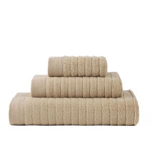 Lot de 3 serviettes de bain 100%  coton beige (30x50 50x100…