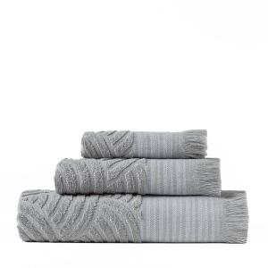 Lot de 3 serviettes de bain 100%  coton gris (30x50 50x90 7…