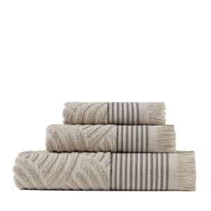 Lot de 3 serviettes de bain 100%  coton lin (30x50 50x90 70…