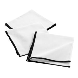 Lot de 3 serviettes de table en coton recyclé blanc