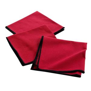 Lot de 3 serviettes de table en coton recyclé bordeaux