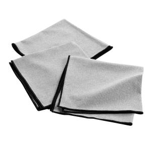 Lot de 3 serviettes de table en coton recyclé gris