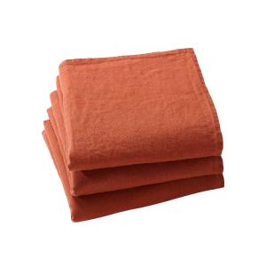 Lot de 3 serviettes de table marron en lin 41x41