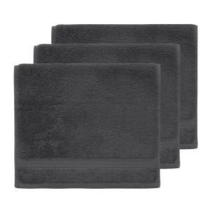 Lot de 3 serviettes invité 550 g/m²  ardoise 30x50 cm