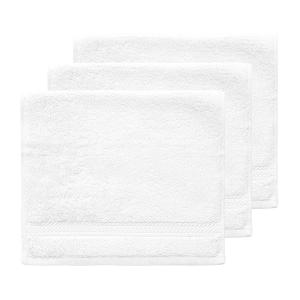 Lot de 3 serviettes invité 550 g/m²  blanc 30x50 cm