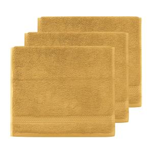 Lot de 3 serviettes invité 550 g/m²  caramel 30x50 cm