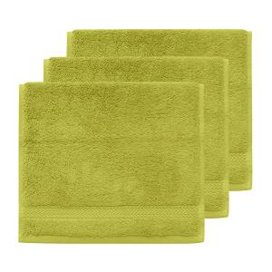 Lot de 3 serviettes invité 550 g/m²  citronelle 30x50 cm