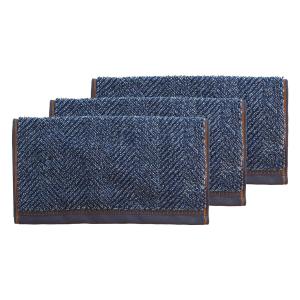 Lot de 3 serviettes invité 550 g/m²  denim 30x50 cm