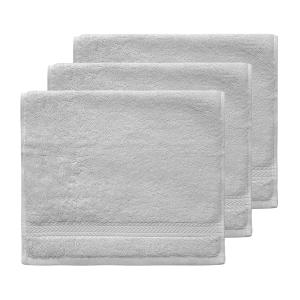 Lot de 3 serviettes invité 550 g/m²  gris perle 30x50 cm