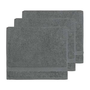 Lot de 3 serviettes invité 550gr/m²  galet 30x50 cm