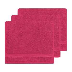 Lot de 3 serviettes invité 550gr/m²  rose indien 30x50 cm