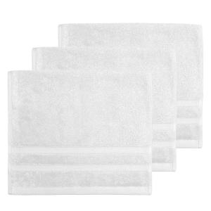 Lot de 3 serviettes invité 600 g/m²  blanc 30x50 cm
