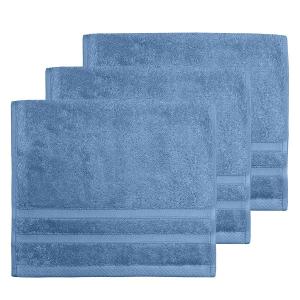 Lot de 3 serviettes invité 600 g/m²  cobalt 30x50 cm