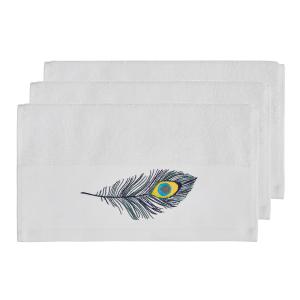 Lot de 3 serviettes invité  blanc