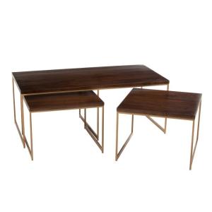 Lot de 3 tables basses encastrables en bois