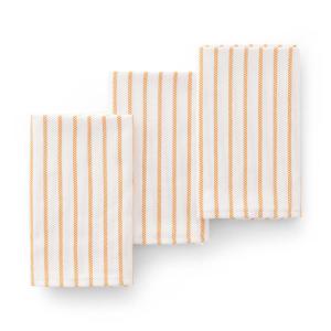 Lot de 3 torchons en coton à rayures cuivre 45x70 cm