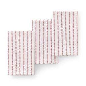 Lot de 3 torchons en coton à rayures mauve 45x70 cm
