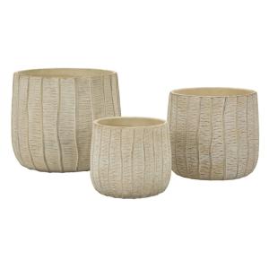 Lot de 3 vases en céramique couleur crème cm 30,5x27-25x22,…
