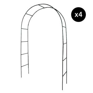 Lot de 4 Arches de jardin à roses Acier Résistant aux intem…