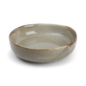 Lot de 4 assiette creuse gris en porcelaine 22xh6cm