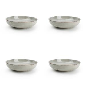 Lot de 4 assiette creuse vert en grès 22xh5,5cm