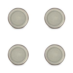 Lot de 4 assiette gris en grès 22cm
