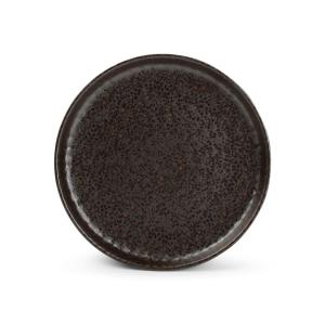 Lot de 4 assiette marron en grès 22xh3cm