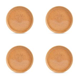 Lot de 4 assiette orange en grès 21,5xh2cm