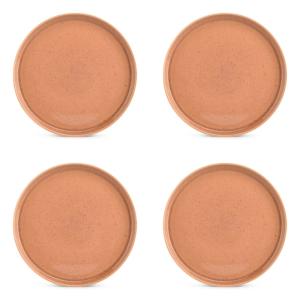 Lot de 4 assiette orange en grès 27,5xh2,5cm