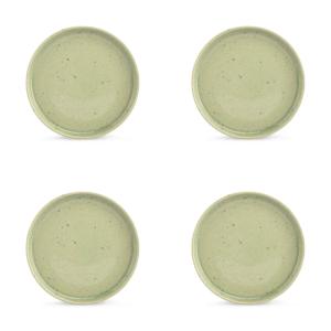 Lot de 4 assiette vert en grès 21,5xh2cm