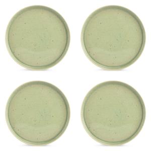 Lot de 4 assiette vert en grès 27,5xh2,5cm