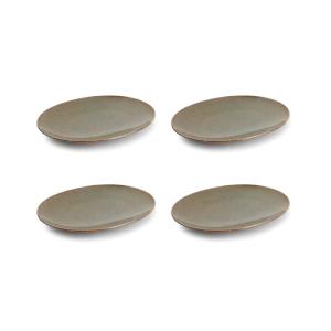 Lot de 4 assiette vert en porcelaine 24x17cm
