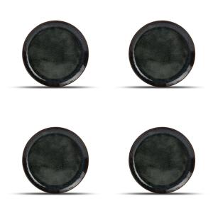 Lot de 4 assiettes bleu en grès 20,5cm