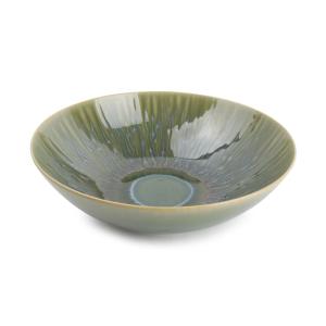 Lot de 4 assiettes creuse vert en grès 24xh7cm