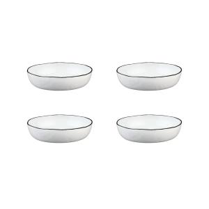 Lot de 4 assiettes creuses en grès blanc D21.5