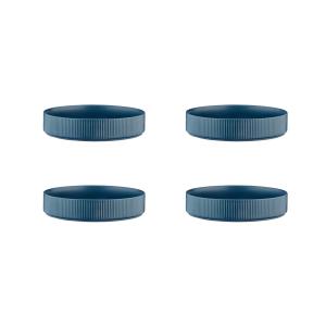 Lot de 4 assiettes creuses en grès bleu D21.5