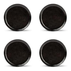 Lot de 4 assiettes noir en grès 20,5cm