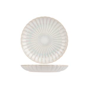 Lot de 4 Assiettes plate en Céramique, blanc, D 27,4 cm