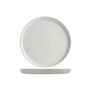 Lot de 4 Assiettes plate en Céramique, blanc, D 27 cm