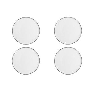 Lot de 4 assiettes plates en grès blanc D27.5