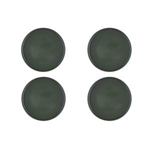 Lot de 4 assiettes plates en grès vert D27.5