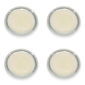 Lot de 4 assiettes vert en grès 21,5x19,5cm