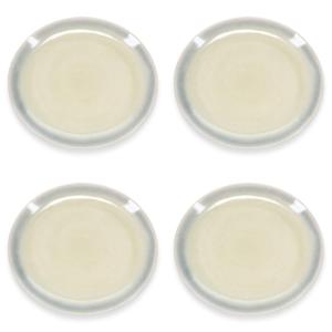 Lot de 4 assiettes vert en grès 27,5x24,5cm