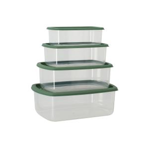 Lot de 4 boîtes de conservation en plastique vert